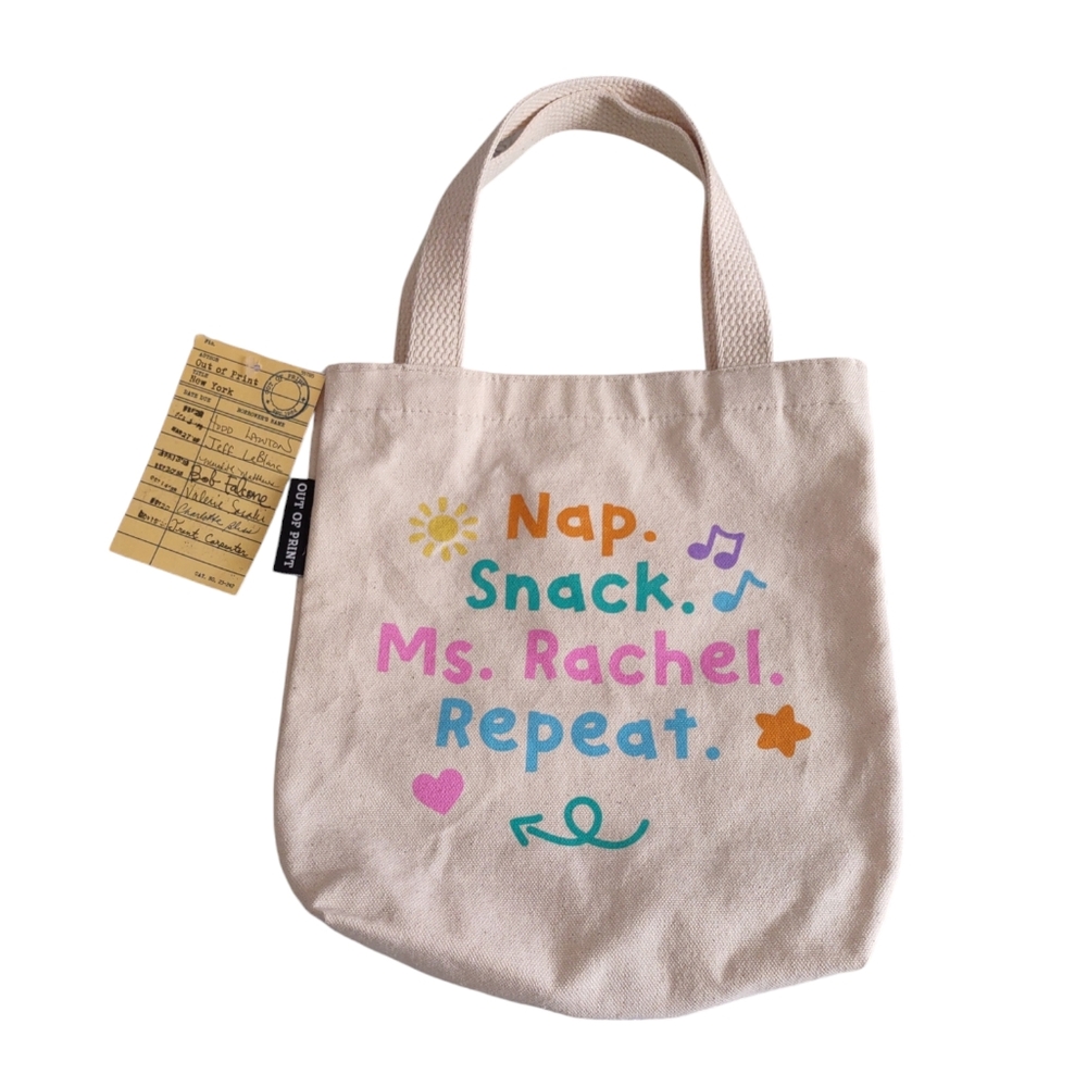 NWT Out of Print Ms. Rachel Canvas Mini Tote Bag